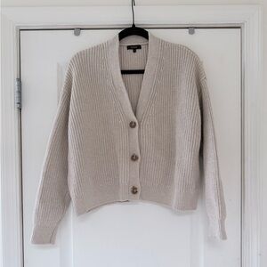 Quince 100% Organic Cotton Fisherman Boxy Cropped Cardigan Small